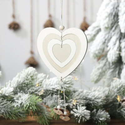 

Toponeto Christmas Wooden Four-layer Hollow Pendant Creative Cute Hanging Pendant