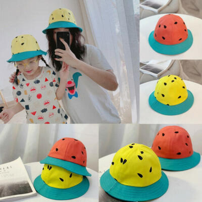 

Cute Mother Kids Boys Girls Cotton Watermelon Sun Cap Children Fisherman Sun Hat