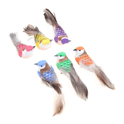 

12pcs 12x4x5cm DIY Foam Simulated Colorful Birds Gardens Home Decor Craft