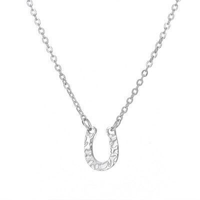 

European&American fashion jewelry U-shaped lucky horseshoe necklace personality exaggerated trend ladies stainless s