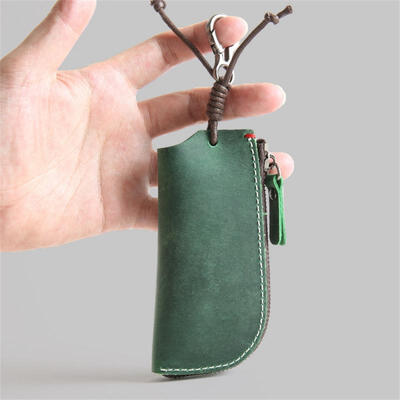 

Fashion Casual Leather Key Wallet Mini Multifunctional Solid Color Keychain Cover For Men And Women