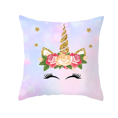 

16 Styles New Cartoon Unicorn Print Sofa Cushion Cover Throw Pillow Case Home Decoration