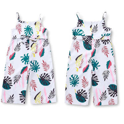 

Toddler Baby Girl Floral Sling Romper Bow Sleeveless Jumpsuit Summer Outfits