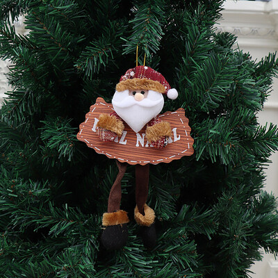 

Gobestart Christmas Wooden Sign Pendants Old Man Snowman Deer Bear Cloth Fireplace Window