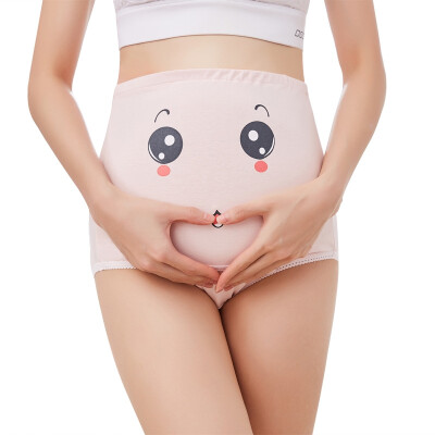 

825 Pregnant Women Underwear Cotton Breathable High Waist Lift Adjustable Cute Cartoon Expression Pants
