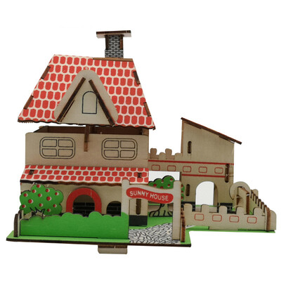 

Gotoamei 3D Wooden Puzzle DIY Building Model Dollhouse Style House Jigsaw Puzzle Kid Toys