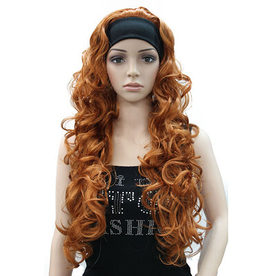 

StrongBeauty Long 34 Womens Wigs Hairpiece Curly with Adjust Black Headband Synthetic Hair COLOUR CHOICES