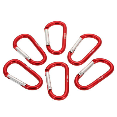 

Lixada Pack of 6 Aluminum Carabiner Clip D-ring Locking Carabiner Keychain Hook