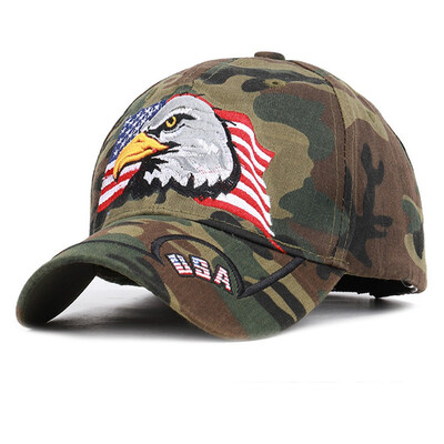 

USA Flag Eagle Embroidered Patriotic Baseball Cap for Women Men Outdoor Adjustable Snapback Hats Sports Caps