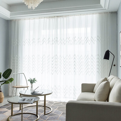 

XINJINGANYIJIA Nordic style white window screen curtains simple 15530