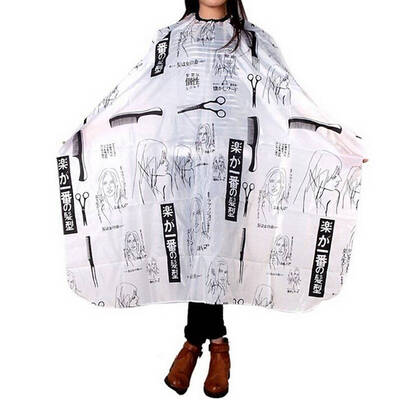 

Color random Audlt Kid Salon Adjustable Neck Strap Hairdresser Cape Sketch Pattern Barber Nylon Gown