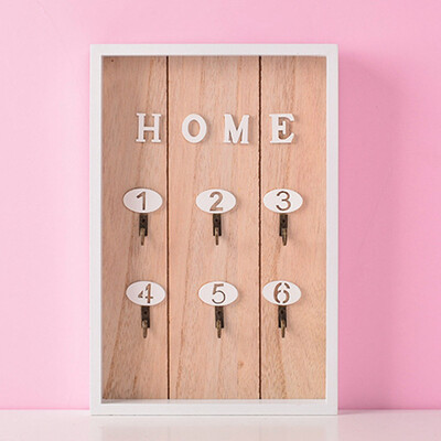 

Wooden Wall Key Holder Hook Mount Rack Store Organizer Storage Hanging Chic Box