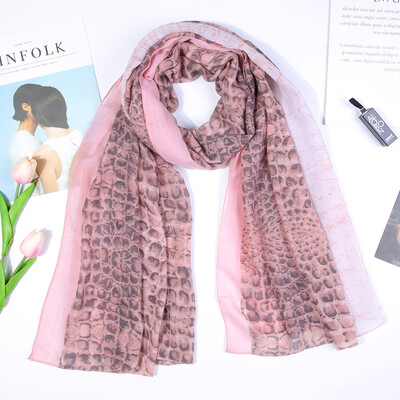 

Gobestart Women Ladies Snakeskin Print Chiffon Scarf Wrap Shawls Headband Soft Long Scarf