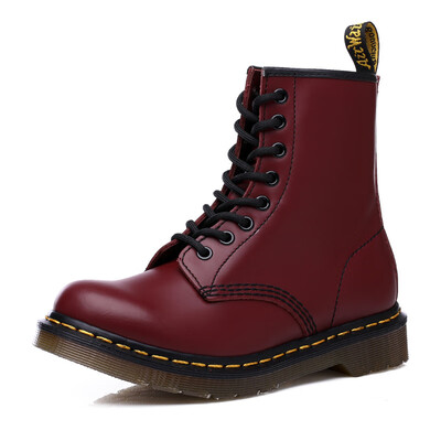 

Leather couple Martin boots England retro style high help tooling shoes leather round head men&women leather boots
