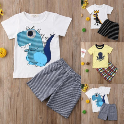 

Toddler Kid Baby Boy Dinosaur Clothes T-shirt Top Short Pants Outfits