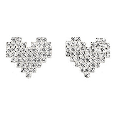 

Exquisite Rhinestone Heart Stud Earring for Love Girl Gifts