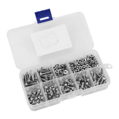 

Greensen 340pcs M3 Hex Socket Stainless Steel SS304 Screw Bolt Nut Washer Assortment Set