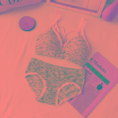 

Sexy Women Girls Bra Underpants Spaghetti Strap Wireless Padded Bralette Briefs Two Piece Set