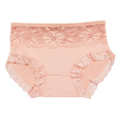 

Women Abdominal Panties Seamless Sexy Stretch Mid Waist Breathable Lace Hollow Briefs