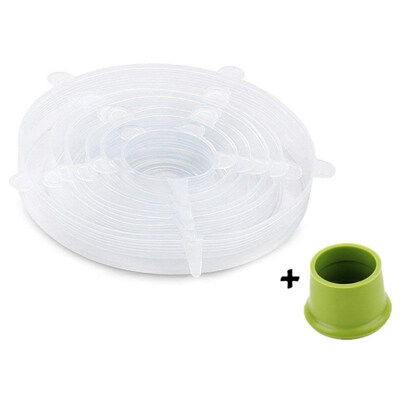 

6Pcs Extensible Stretch Lid Reusable Airtight Food Bowl Suction Stretchy Cover