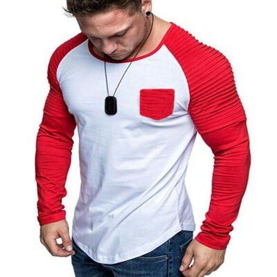 

New Fashion Mens Casual Gym T-shirt Slim Fit Muscle Long Sleeve Tee Tops Blouse