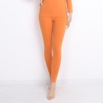 

Women Long Johns Solid Color Stretch Comfortable Warm Lined High Waist Casual Thermal Seamless Underwear