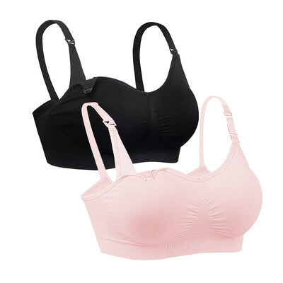 

iLoveSIA Nursing Bra Breathable Anti-sagging Full Cup No Trace Breastfeeding Bra-2P-70235603