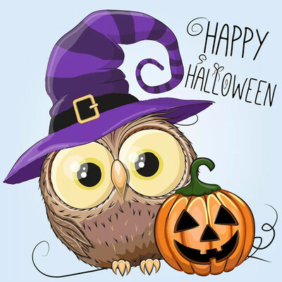 

Halloween 5d Diamond Painting Owl Full Drill Square Diamond Embroidery Cartoon Mosaic Picture Of Rhinestones Decoration