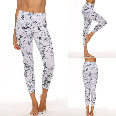 

Starmoon Womens Casual Marble Digital Printing High Waist Hip Exercise Yoga Leggings
