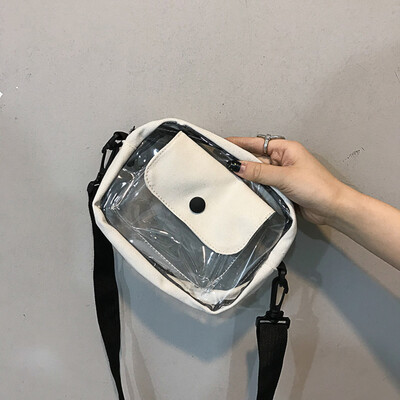 

Tailored Fashion girls canvas transparent jelly student shoulder bag Messenger bag
