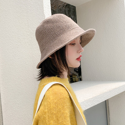 

Knitted fisherman hat children autumn&winter days Joker Korean trend wool warm British basin hat Japanese wool hat