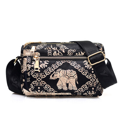 

Canvas bag womens bag oblique satchel nylon Oxford cloth bag multi-layer mini portable middle-aged mother bag