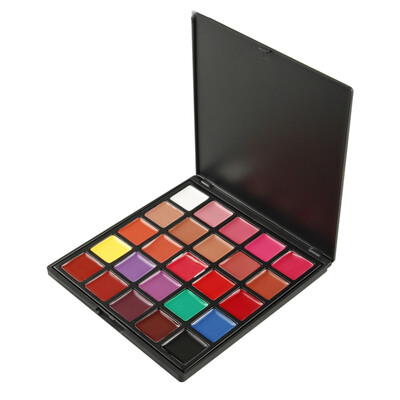 

Women 25 Colors Waterproof Make Up Moisturizer Lipstick Plate Easy to Wear
