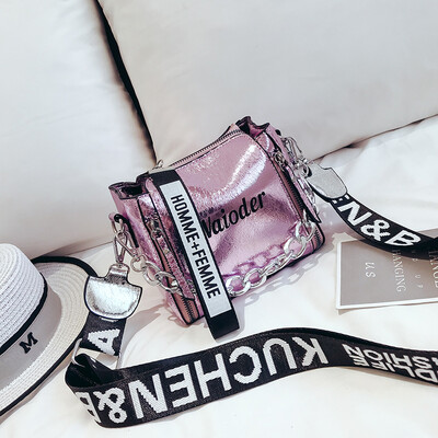 

Bucket bag women 2019 new wave Korean Joker handbag shoulder Messenger bag womens summer broadband bag