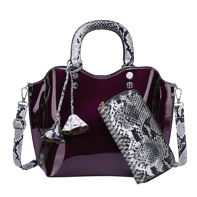 

Tailored 2Pcs Womens Ladies Pattern Pure Color Fashion HandbagWallets