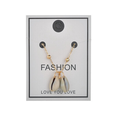 

Fashion Natural Shell-Wrapped Gold Necklace For Women Natural Cowrie Shell Pendant With Beach Summer Sexy Necklace Selling Gift