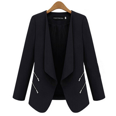 

Zipper Open Front Cardigan Femininas Jackets Ruffled Long Sleeve Jacket Coat