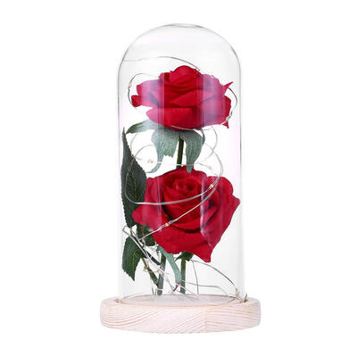

20LED Red Rose Flower Light Ornament Desk Lamp Romantic Valentine Day Gift