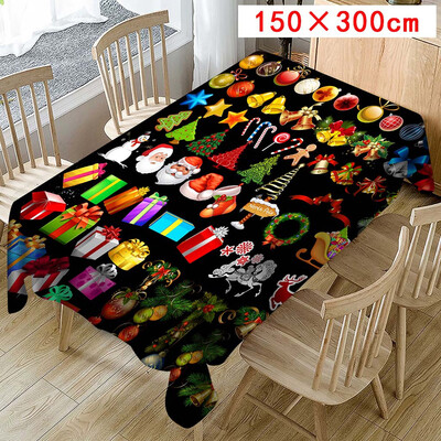 

Toponeto Christmas Tablecloth Print Rectangle Table Cover Holiday Party Home Decor