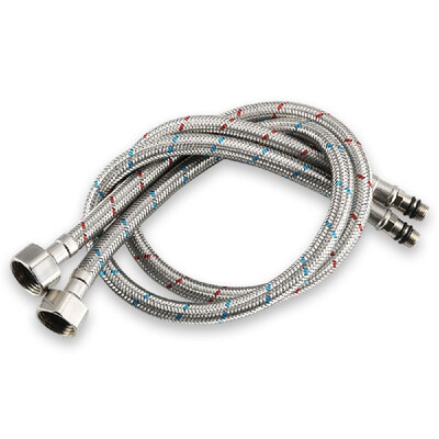 

916" Sink Faucets Hoses 23 Inch Long Basin Water Tap Inlet Hose Adjustable Hot&Cold Water Supply Hose Braided Stainless Steel