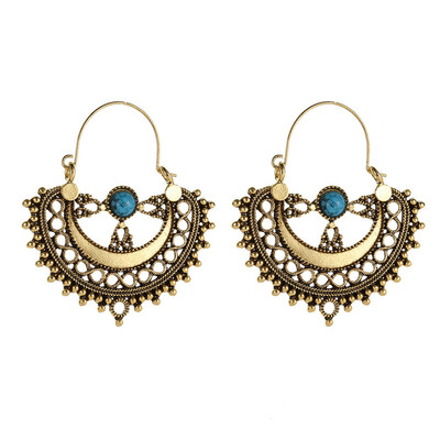

Women New Unique Ethnic Hollow Out Flower Vintage Earring Stud Earrings Party Jewelry Accessory