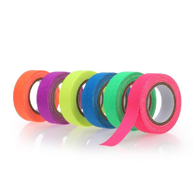 

6PCS UV Backlight Tape Reactive Fluorescent Cloth Tape Neon Gaffer Tape 6 Colors 30ft Per Roll