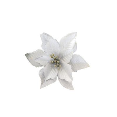

Glitter Artificial Flowers For Xmas Tree Ornaments Christmas Wreath Year Wedding Party Holiday Decor Xmas Tree Topper Flower