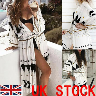 

UK Womens Ladies Bikini Cover Up Swimwear Beach Maxi Wrap Kimono Kaftan Dress