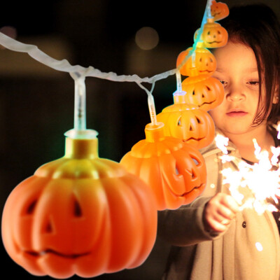 

〖Follure〗Halloween Lantern Pumpkin String Lights 16 LED Bulbs Decoration Lamp for Party