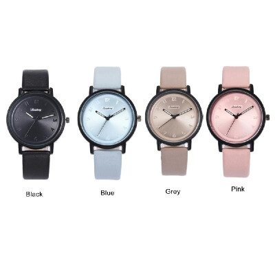 

Lady Fashion Simple Quartz Watch Women Casual Alloy Case Leather Band Wrist Watch