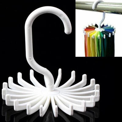 

Multifunction 360 Degrees Rotating Rack Hanger Holds 20 Hooks Neck Ties Scarf Belts Organizer Holder