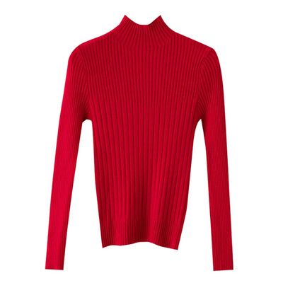 

Autumn And Winter Turtleneck Collar Long Sleeve Sweater Women Solid Color Slim Pullover Casual Knitted Bottoming Shirt Sweaters