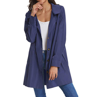 

Roseonmyhand Women Autumn Long Sleeve Button Hooded Open Stitch Coat Jacket Cardigan