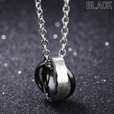 

Jewelry Double Ring Titanium Steel Couples Love Pendant Neck